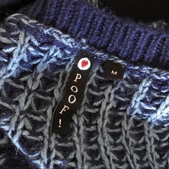 Poof! Blue Deep V Neck Knit Tunic Sweater - Picture 8 of 10